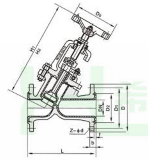 Fluorine lined (straight flow) globe valve