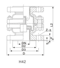 衬氟立式止回阀H42
